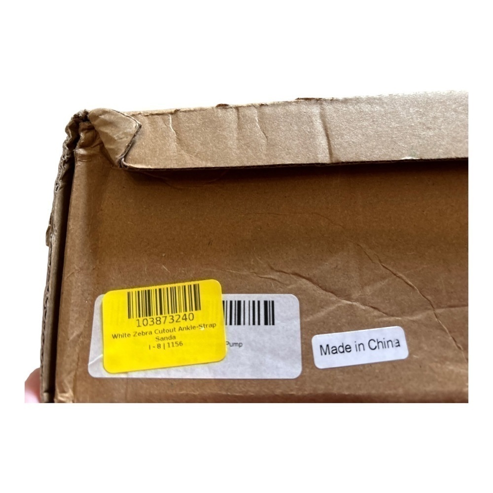 YASIRUN White Zebra Cutout Ankle-Strap Sandal - Women - Picture 11 of 13